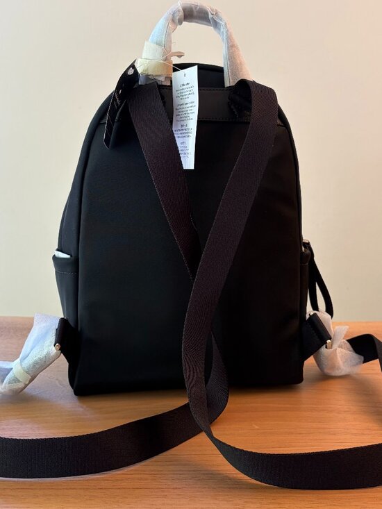 NWT Kate Spade Chelsea Medium Backpack Black Nylon KC522 Travel Work Bag main image 8